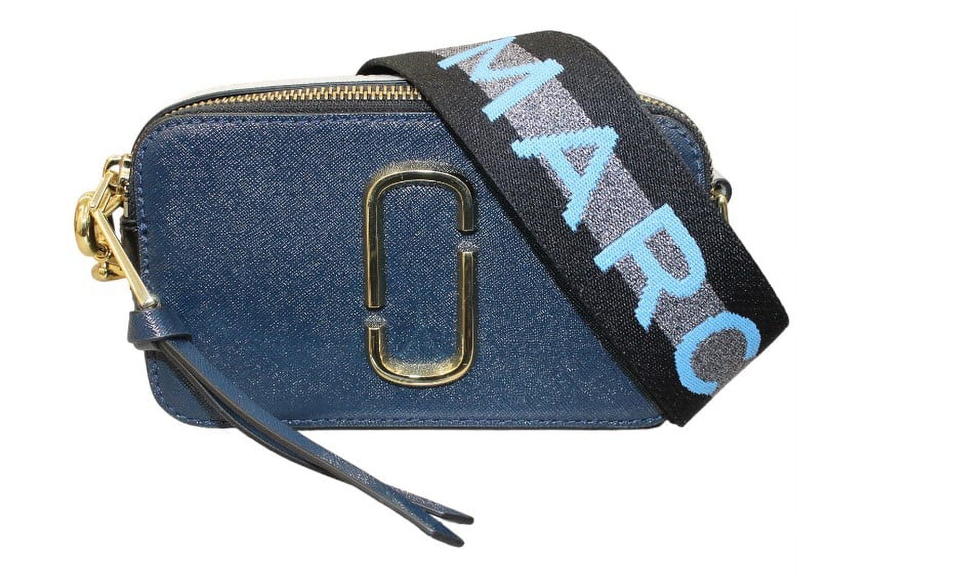 Marc Jacobs The Shiny Crinkle Mini Tote Air Blue Leather Crossbody Han