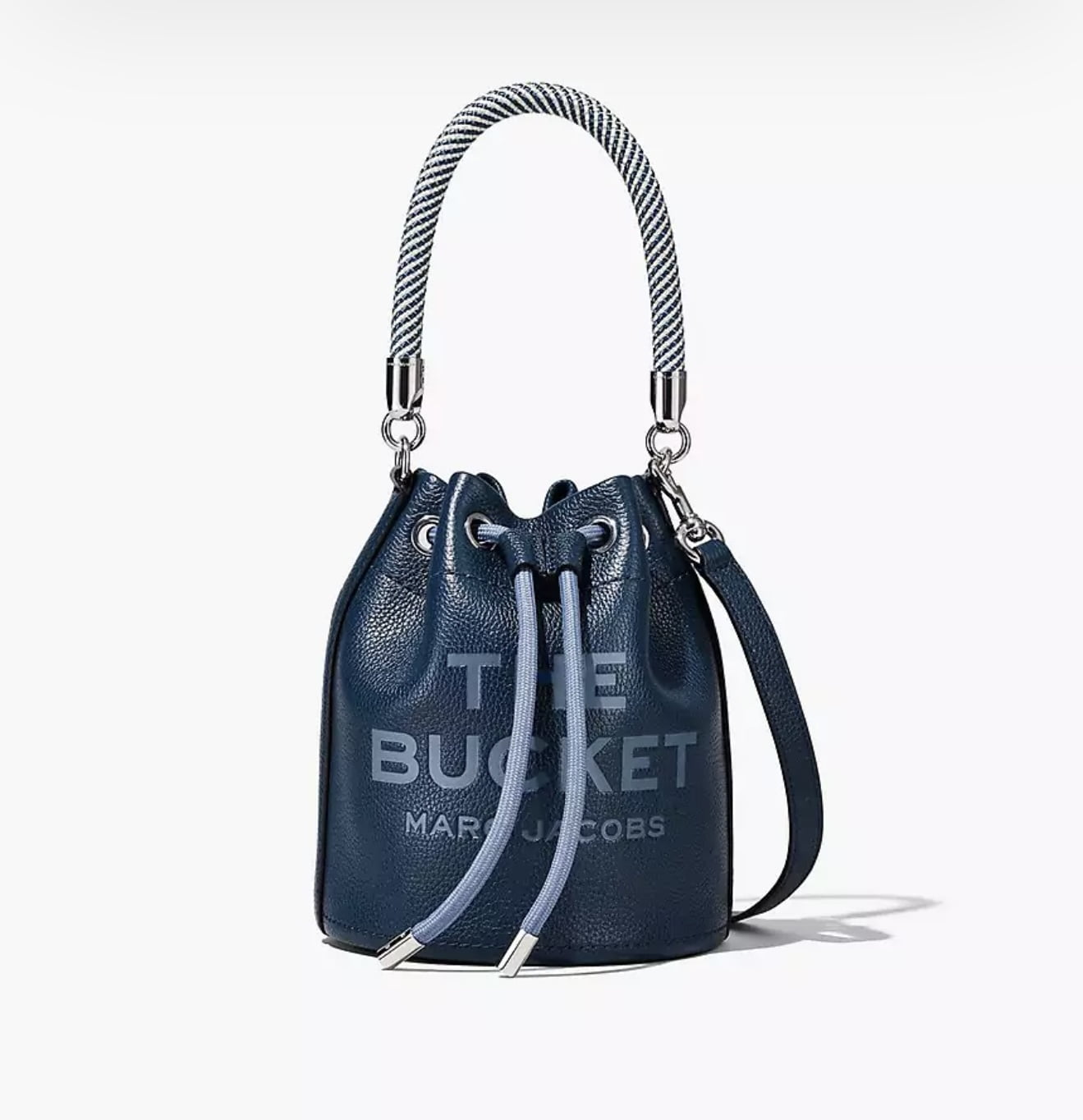 Marc Jacobs The Leather Mini Bucket Bag Crossbody Blue Sea