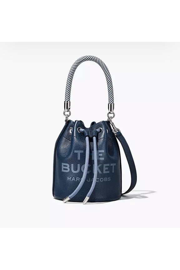 The Leather Mini Bucket Bag Crossbody Blue Sea
