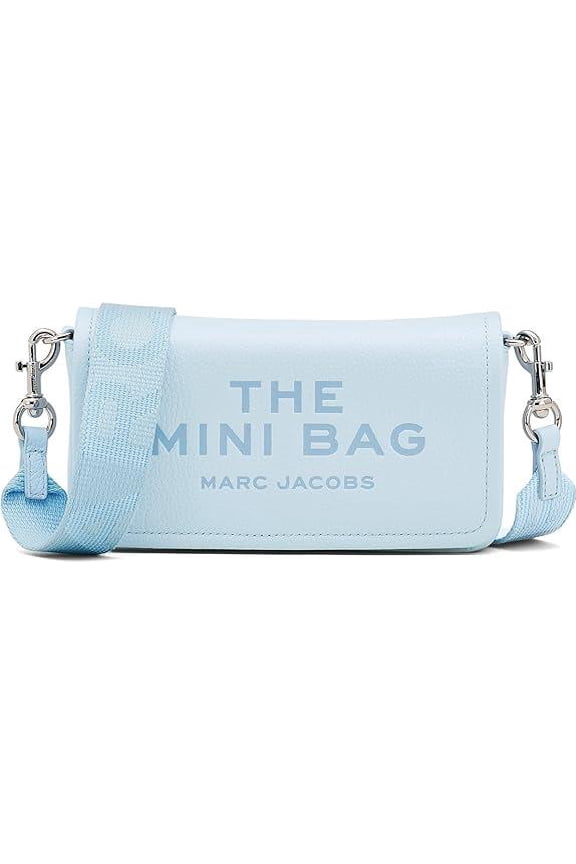 The Leather Mini Crossbody Bag - Cloud Blue