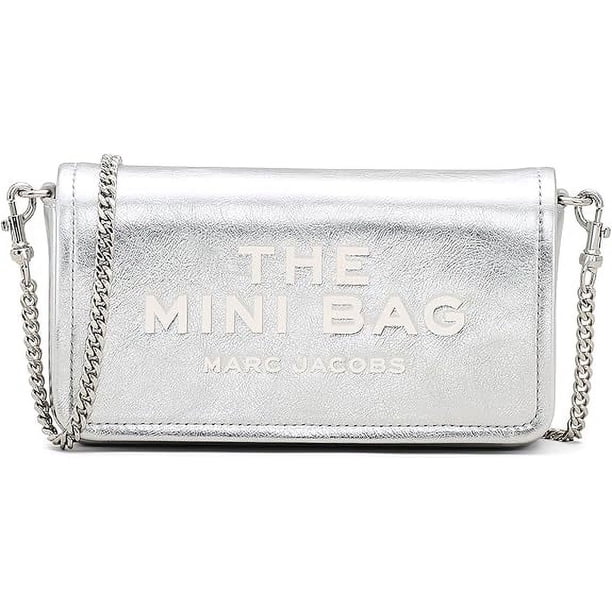 Marc Jacobs The Metallic Leather Chain Mini Bag - Silver - Walmart.com