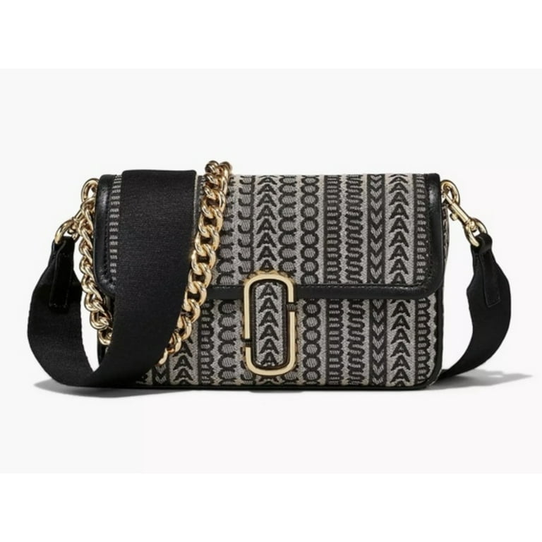 MARC JACOBS ショルダーバッグ アイボリー/ブラック Marc Jacobs 'The Monogram J Marc' Shoulder Medium Bag Black