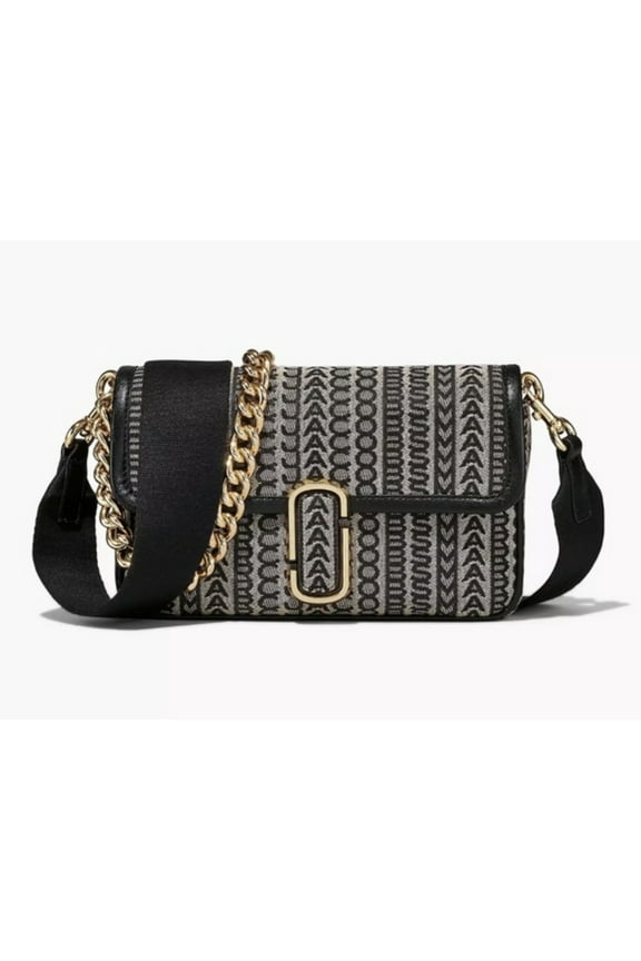 'The Monogram J Marc' Shoulder Medium Bag Black , Beige 2 straps