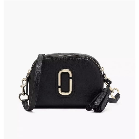 Marc Jacobs The Pebble Shutter Crossbody Dual Top Zipper Black