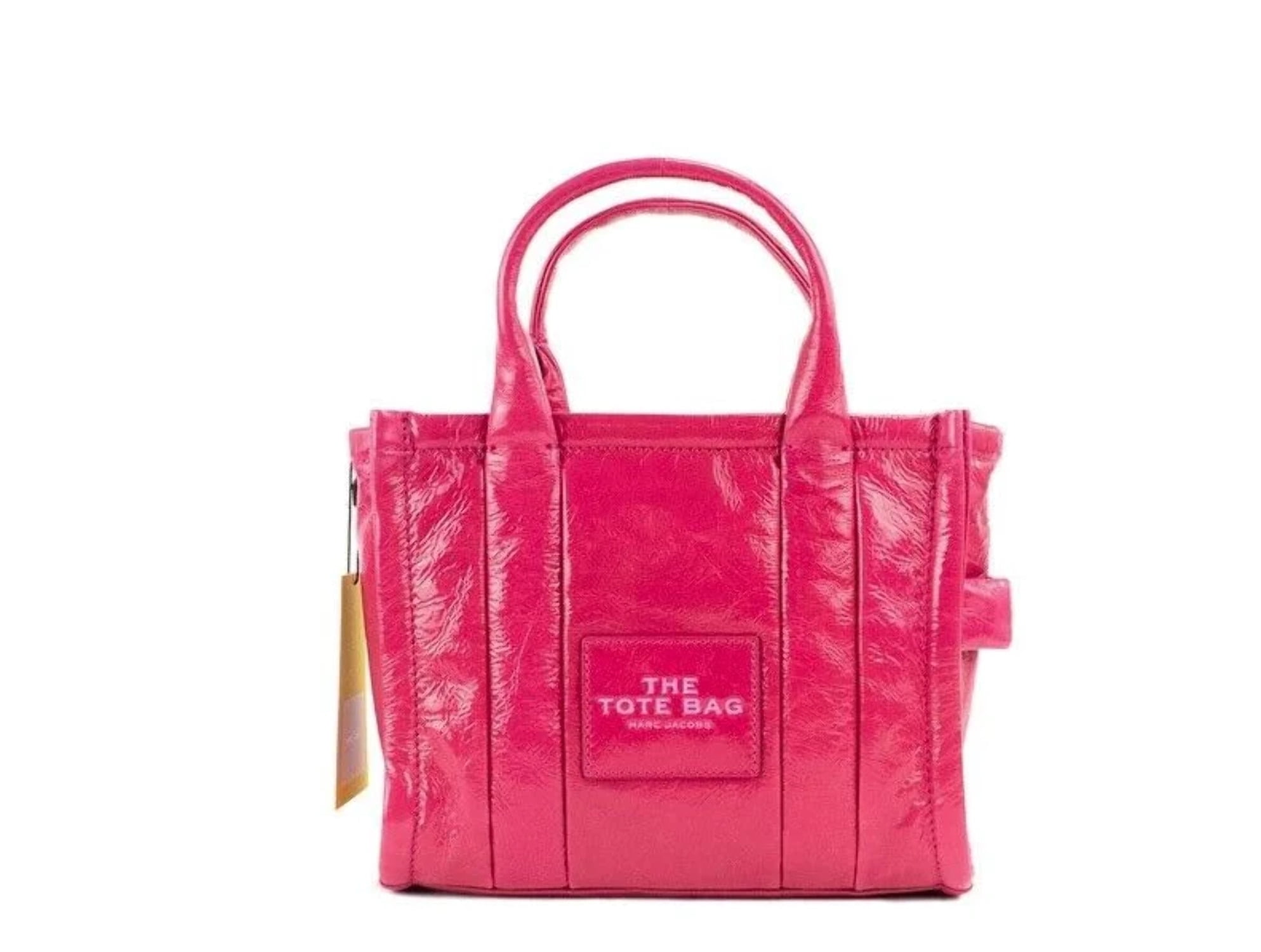 Marc Jacobs The Shiny Crinkle Mini Tote Magenta Leather Crossbody