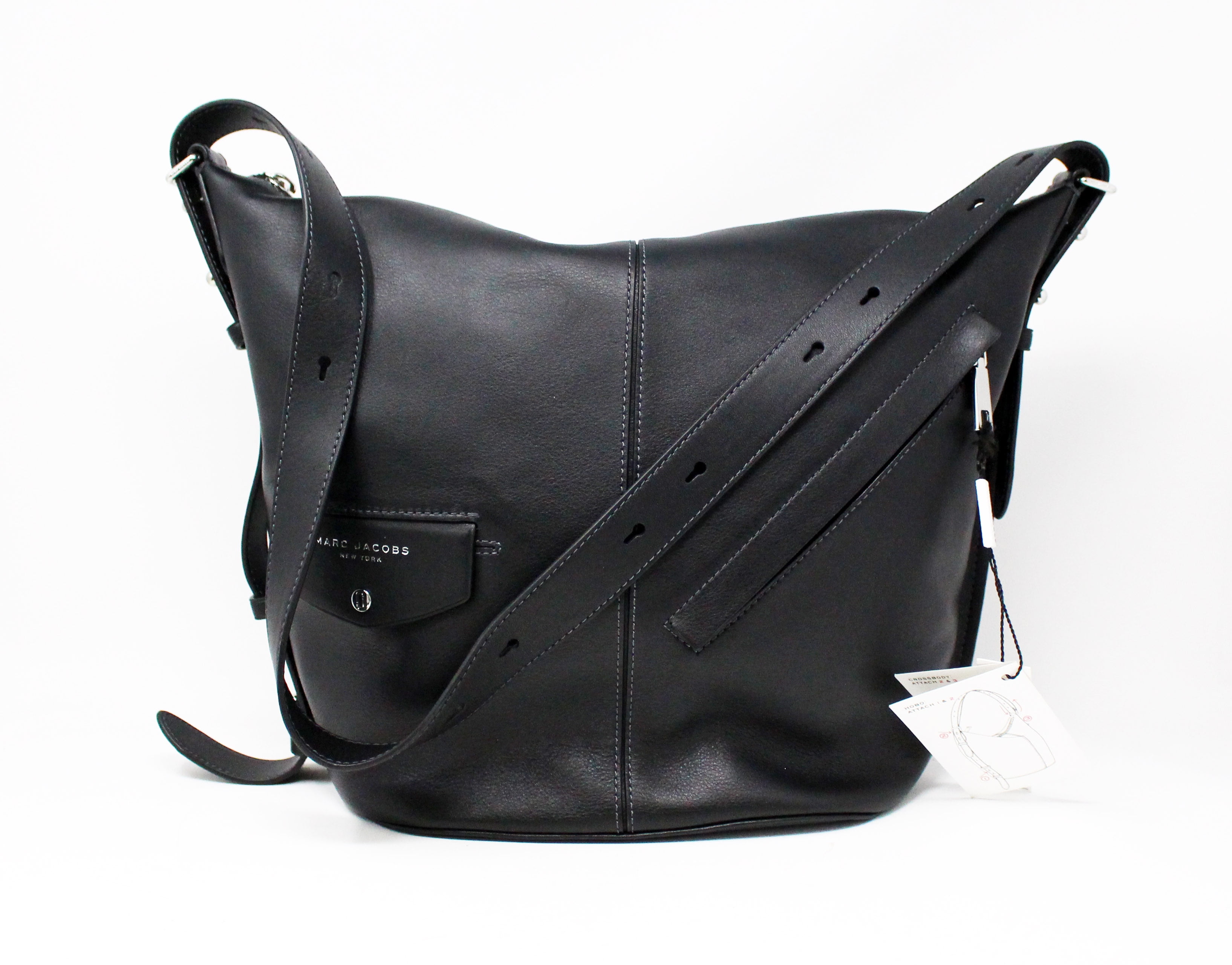 Marc Jacobs M0010930 The Sling Convertible Leather Black Bag