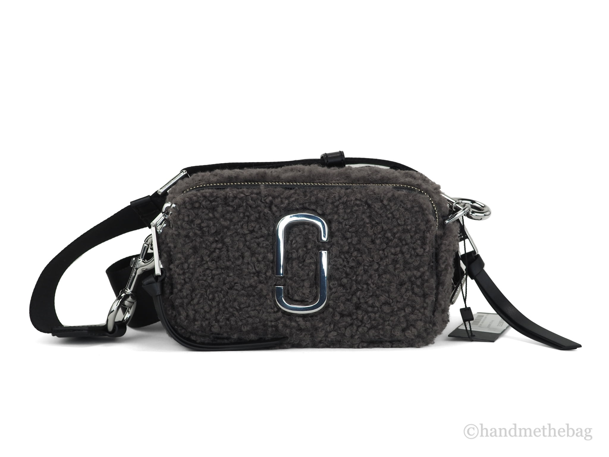 Marc Jacobs The Snapshot Teddy Faux Fur Grey Camera Bag Crossbody Handbag  Purse 