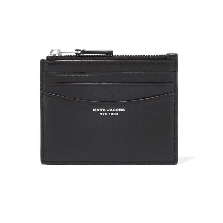 MARC JACOBS サイフ Marc Jacobs The Top Zip Card Case Wallet Leather Black Gold $95