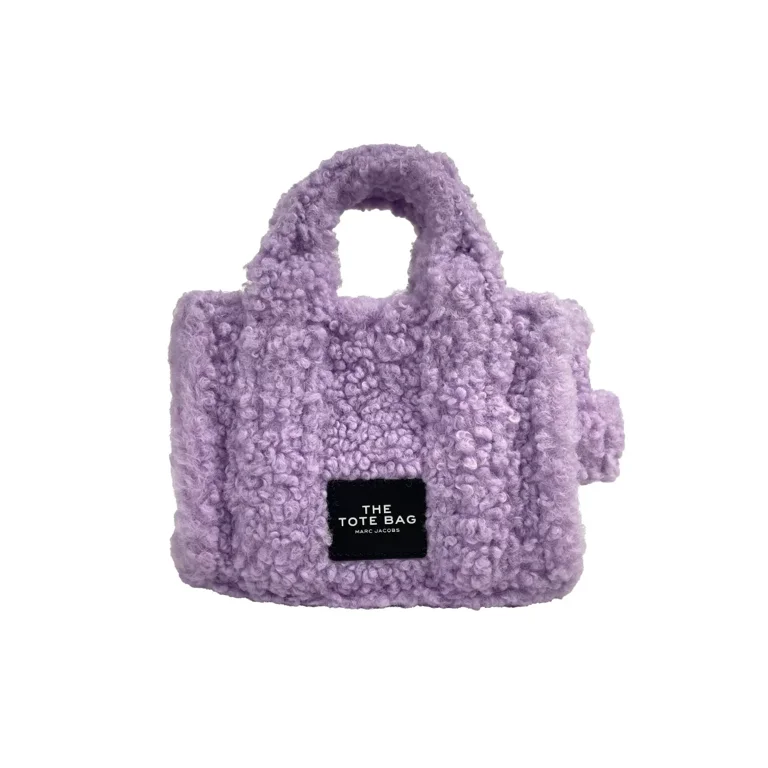 Marc Jacobs The Tote Bag Teddy Micro Lilac Sherpa Crossbody Marc Jacobs The Tote Bag Teddy Micro Lilac Sherpa Crossbody