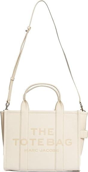 【関税込み】The Medium Tote - Marc Jacobs - Cotton - White Marc Jacobs The Leather Medium Tote Bag - Cotton/Silver