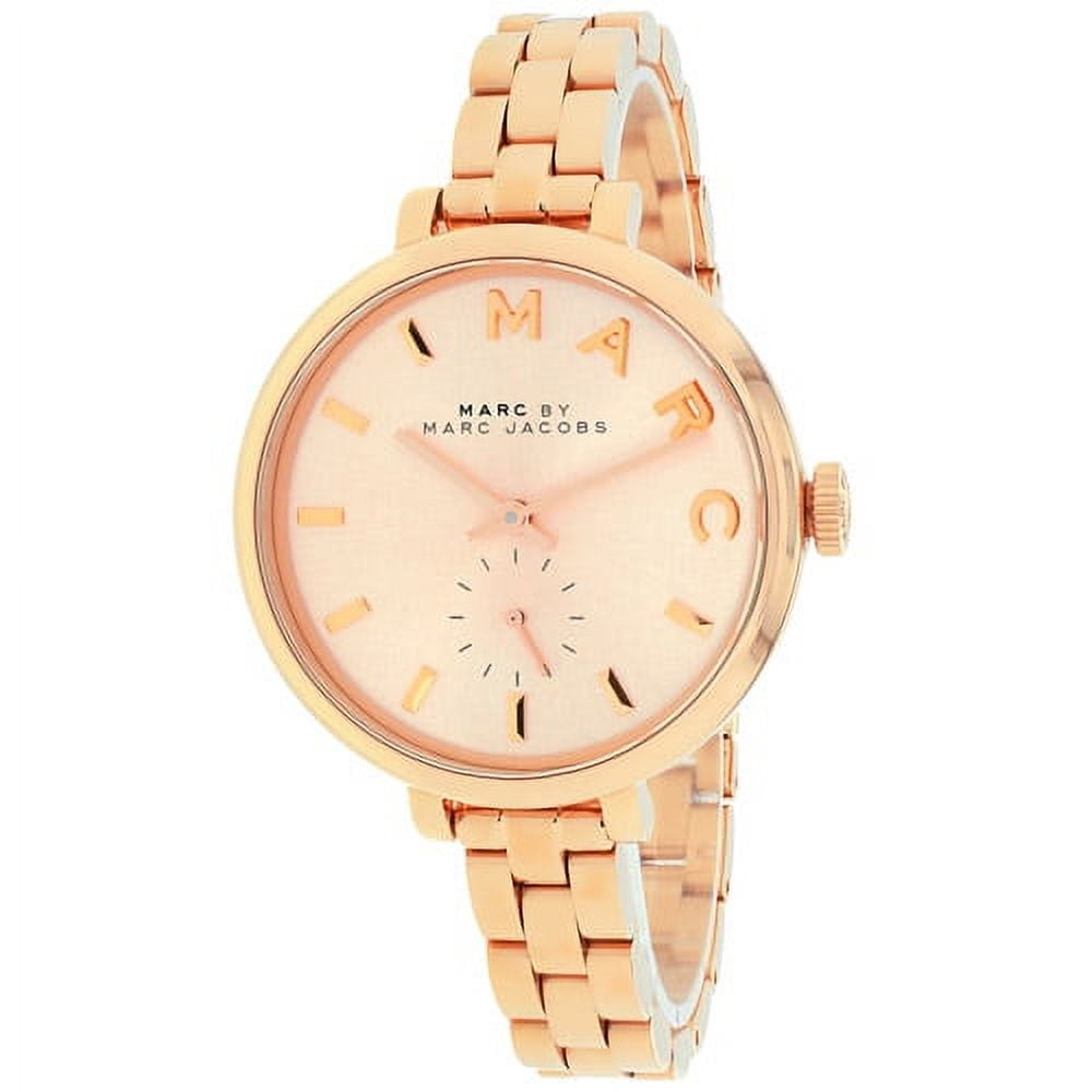 Marc Jacobs Baker White Dial Rose Gold Steel Strap Watch for
