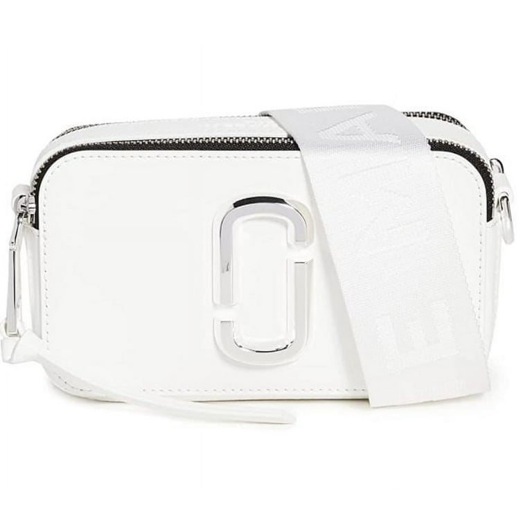 Marc Jacobs Women's Snapshot DTM Camera Bag, White/Silver, One Size Cowhide  Leather