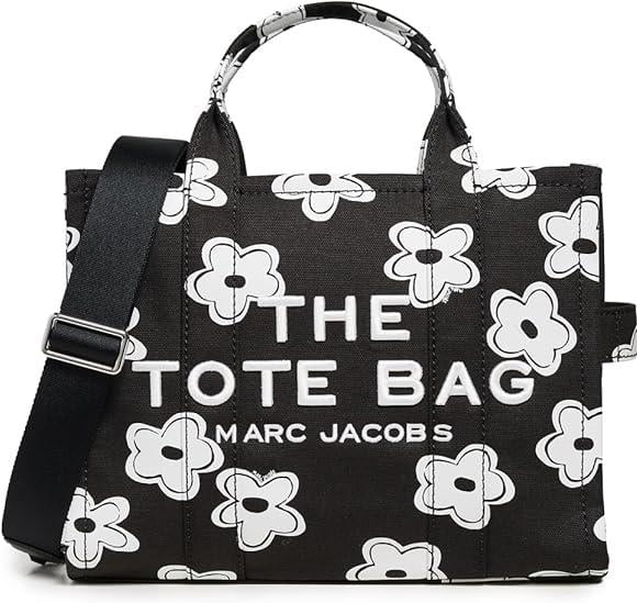 Marc Jacobs The Daisy Canvas Medium Tote Bag - Black/White