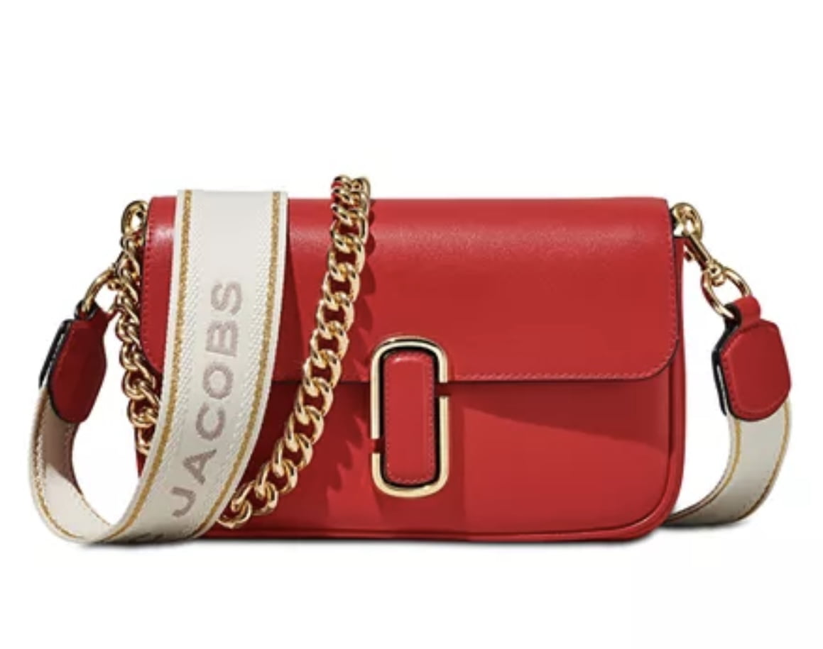 MARC JACOBS Women's The J Marc Shoulder Leather Bag (True Red)