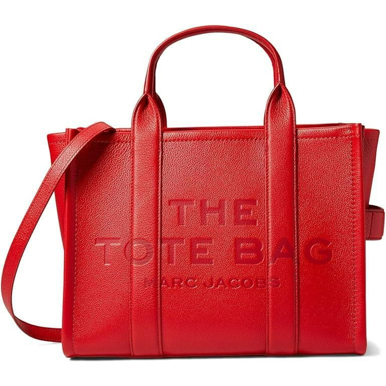 Marc Jacobs The Leather Medium Tote Bag - True Red - Walmart.com
