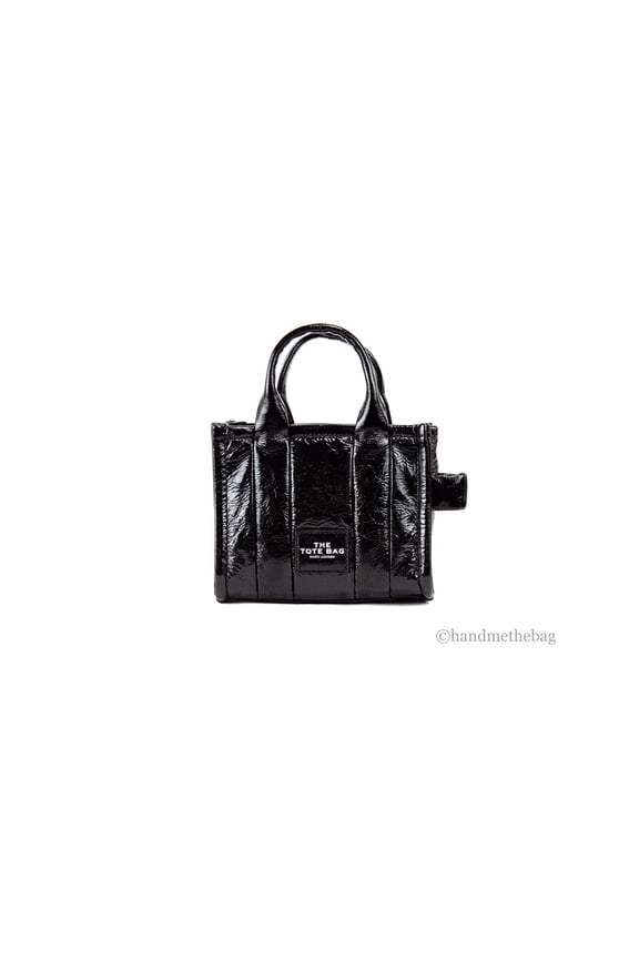 Womens The Crinkle Leather Micro Tote Black 1 H064L03FA22-001 One Size