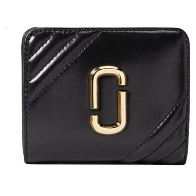 Marc Jacobs Womens The Glam Shot Mini Compact Wallet Black