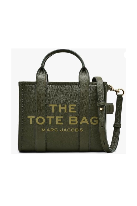 Womens The Leather Small Tote Bag, Forest H009L01SP21-305