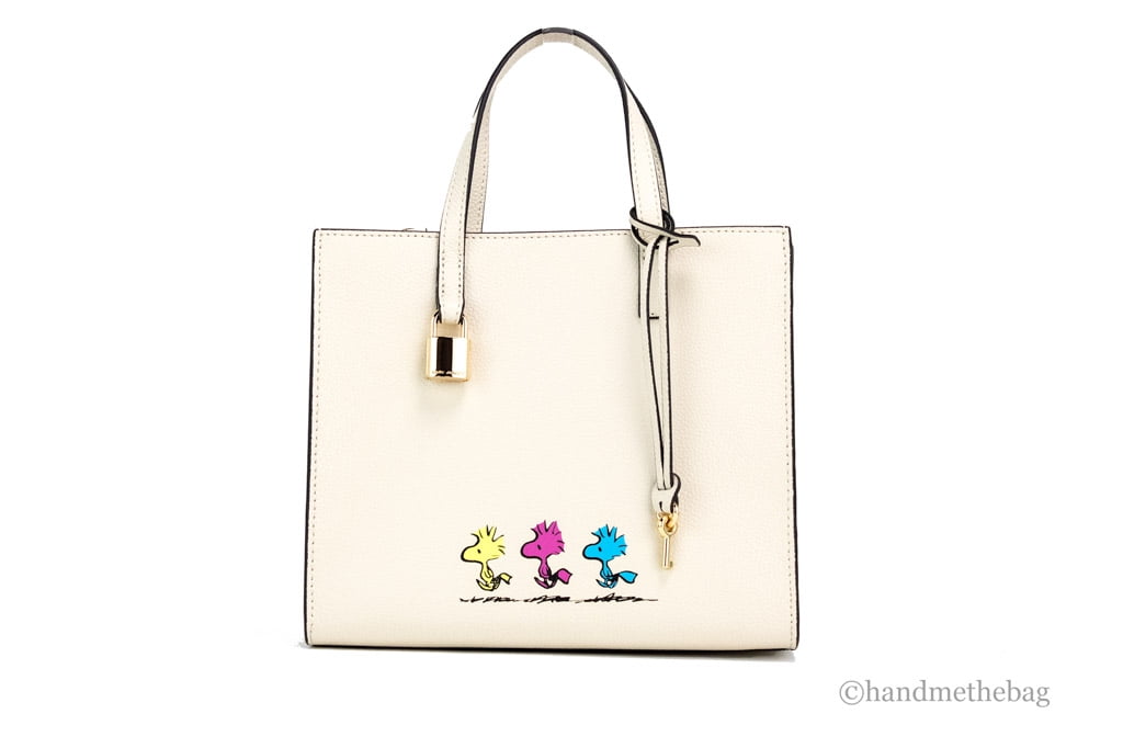 Marc Jacobs X Peanuts Grind Small Ivory Pebble Leather Tote Crossbody ...