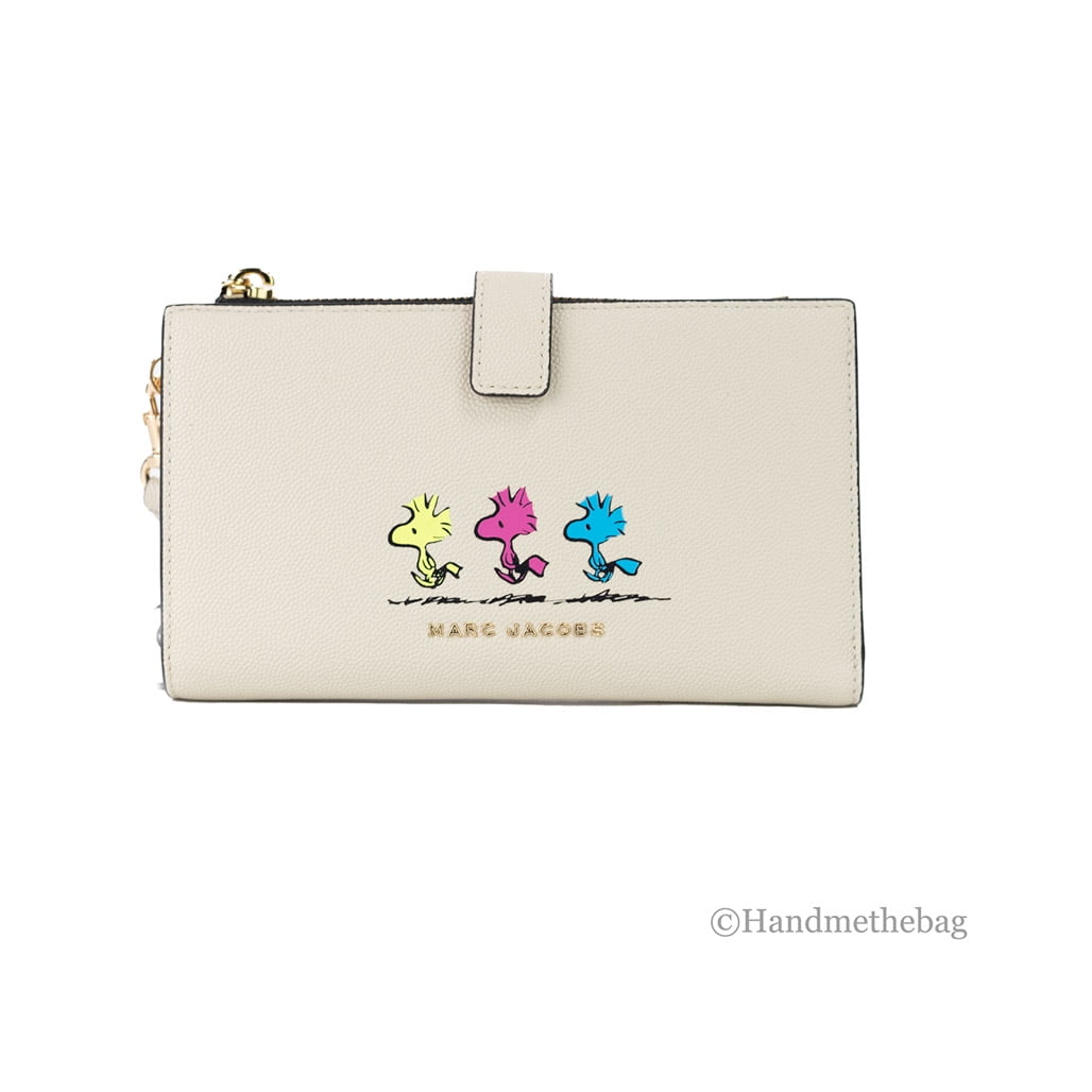 MARC JACOBS: credit card holder in grained leather - Beige