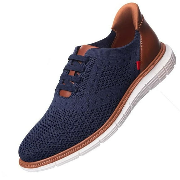 Marc Joseph New York Mens Hands Free Slip On Casual Dress Sneakers Mesh Oxfords Lightweight Breathable Walking Shoes Navy 9.5
