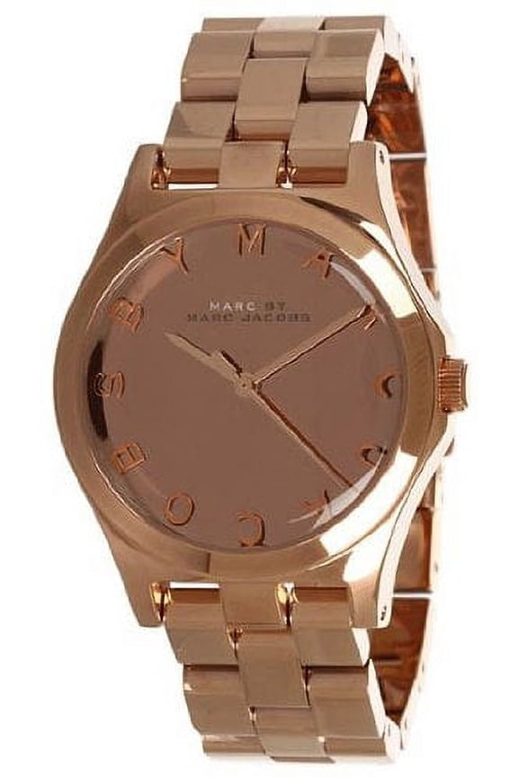 Marc Ladies Henry Glossy Rose Gold-Tone Watch MBM3212