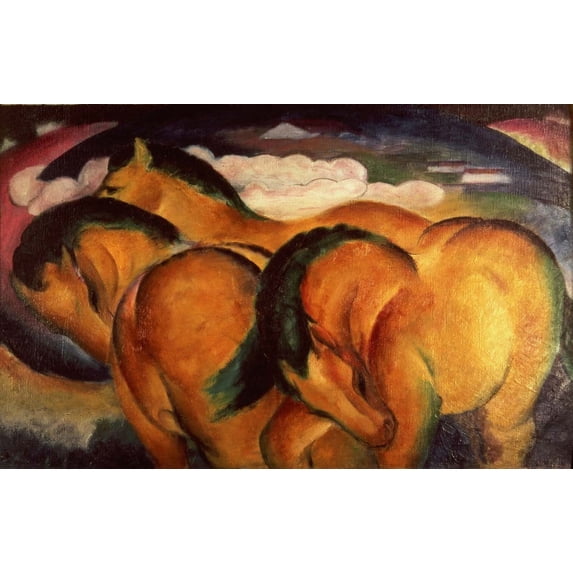 Marc "Little Yellow Horses" (1912) Glossy Poster