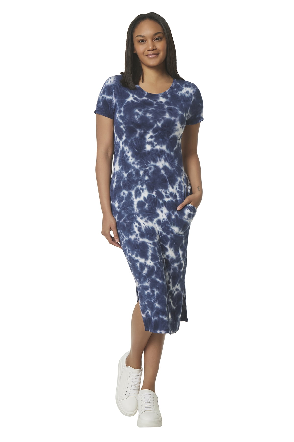 Marc New York Performance Splotchy Tie Dye Midi Dress - Walmart.com
