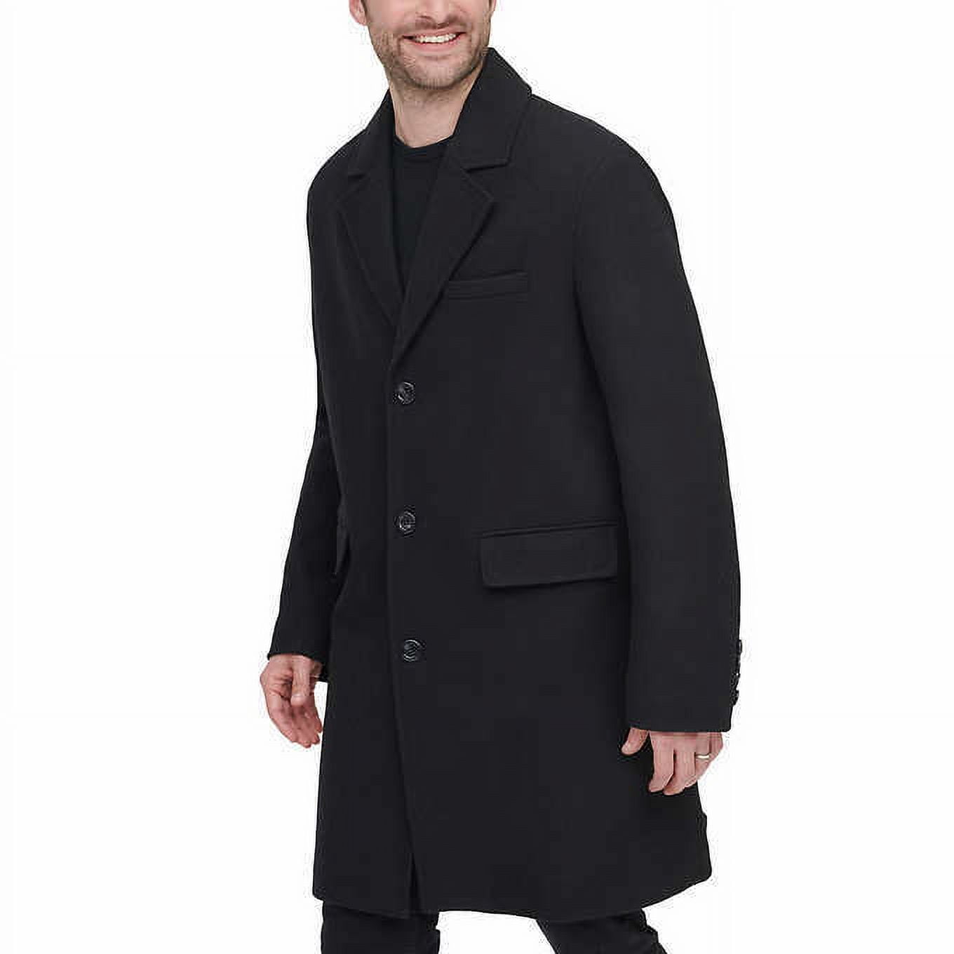 Marc New York by Andrew Marc Men’s Wool Blend Overcoat (Black, Large ...