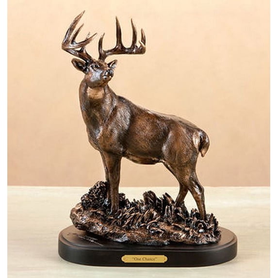 Marc Pierce One Chance Whitetail Deer Bronze Sculpture by Big Sky Carvers