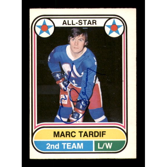Marc Tardif Autographed 1975-76 O-Pee-Chee WHA Card #71 Quebec Nordiques SKU #251803