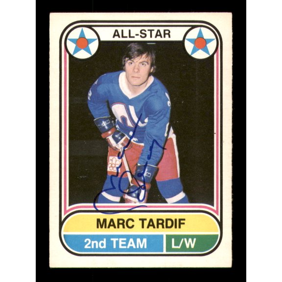 Marc Tardif Autographed 1975-76 O-Pee-Chee WHA Card #71 Quebec Nordiques SKU #251804