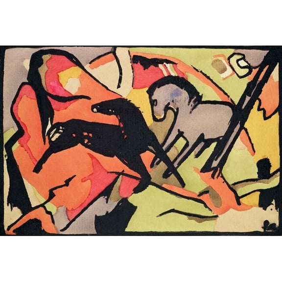 Marc "Two Horses" (1911) Glossy Poster