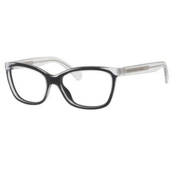 Marc by Marc Jacobs Plastic Unisex Rectangle Eyeglasses Crystal Black 52mm Adult