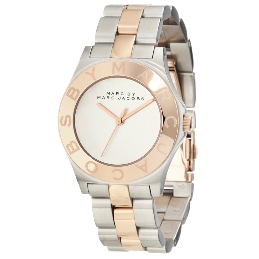 Marc by Marc Jacobs Women's MBM3129 Blade Rose Gold Tone Bezel Silver Dial Two Tone Stainless Steel Bracelet Watch