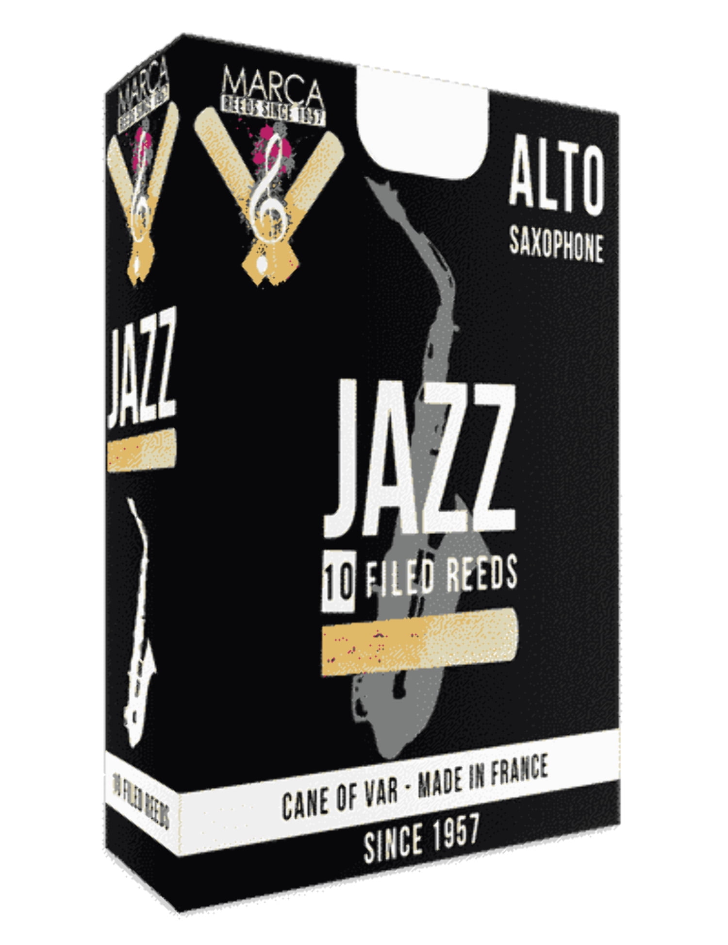 Marca JAZZ Filed Alto Saxophone Reeds - 10 Per Box