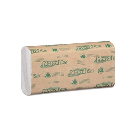 Marcal PRO 100% Recycled Folded Paper Towels, 12 7/8x10 1/8,C-Fold, White,150/PK, 16 PK/CT -MRCP100B