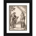 thumbnail image 1 of Marcantonio Raimondi 14x18 Black Ornate Wood Framed Double Matted Museum Art Print Titled - Two Women with the Signs of Libra and Scorpio (1517-20), 1 of 5