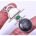 thumbnail image 1 of Marcasite - Callahan Mine & Emerald Quartz 925 Silver Plated Pendant 2.15" P75, Valentine's Day Gift, Birthday Gift, Beautiful Jewelry For Woman, 1 of 2