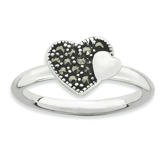 Marcasite Sterling Silver Heart Ring