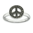 thumbnail image 1 of Marcasite Sterling Silver Peace Sign Ring, 1 of 5
