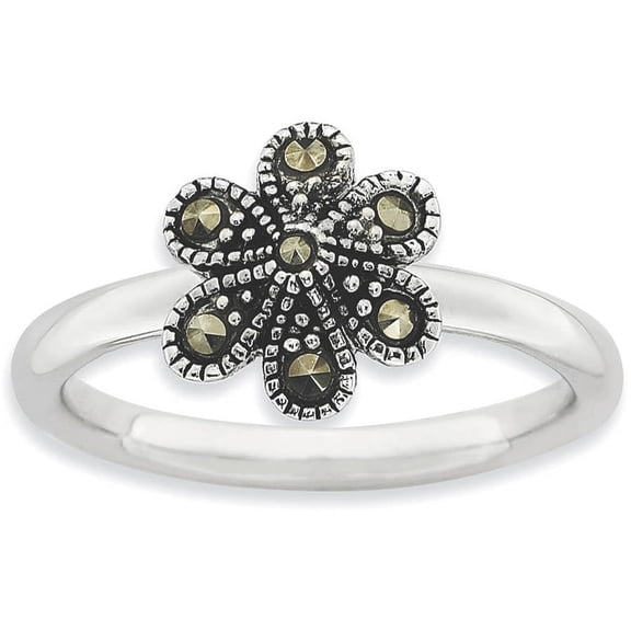 Marcasite Sterling Silver Scalloped Ring