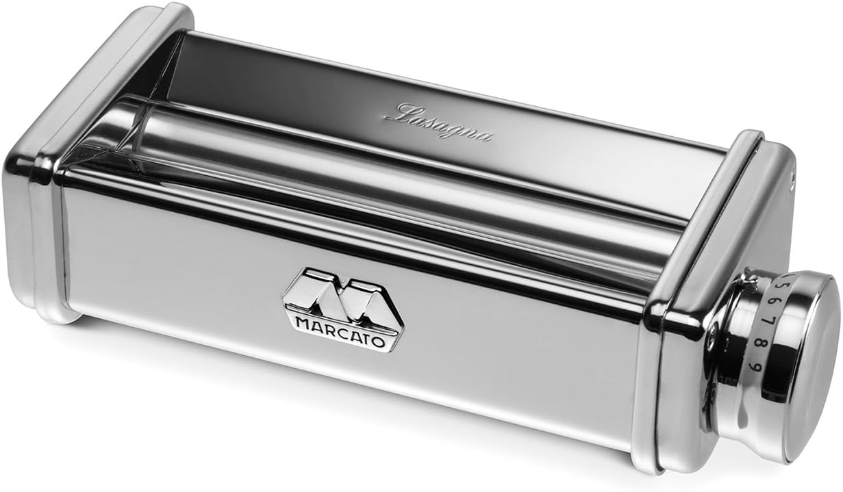Marcato Chrome Steel Lasagna Attachment for Atlas 150 Pasta Maker