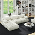 thumbnail image 1 of Marcel 109.5" Bubble Modular Modern 4-Piece Reversible Sectional Sofa, Ivory White Boucle, 1 of 7