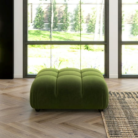 Marcel 36" Bubble Modular Modern Cocktail Ottoman Olive Green