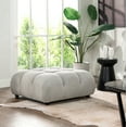 thumbnail image 1 of Marcel 36" Modular Modern Cocktail Ottoman Pebble Gray Corduroy, 1 of 8