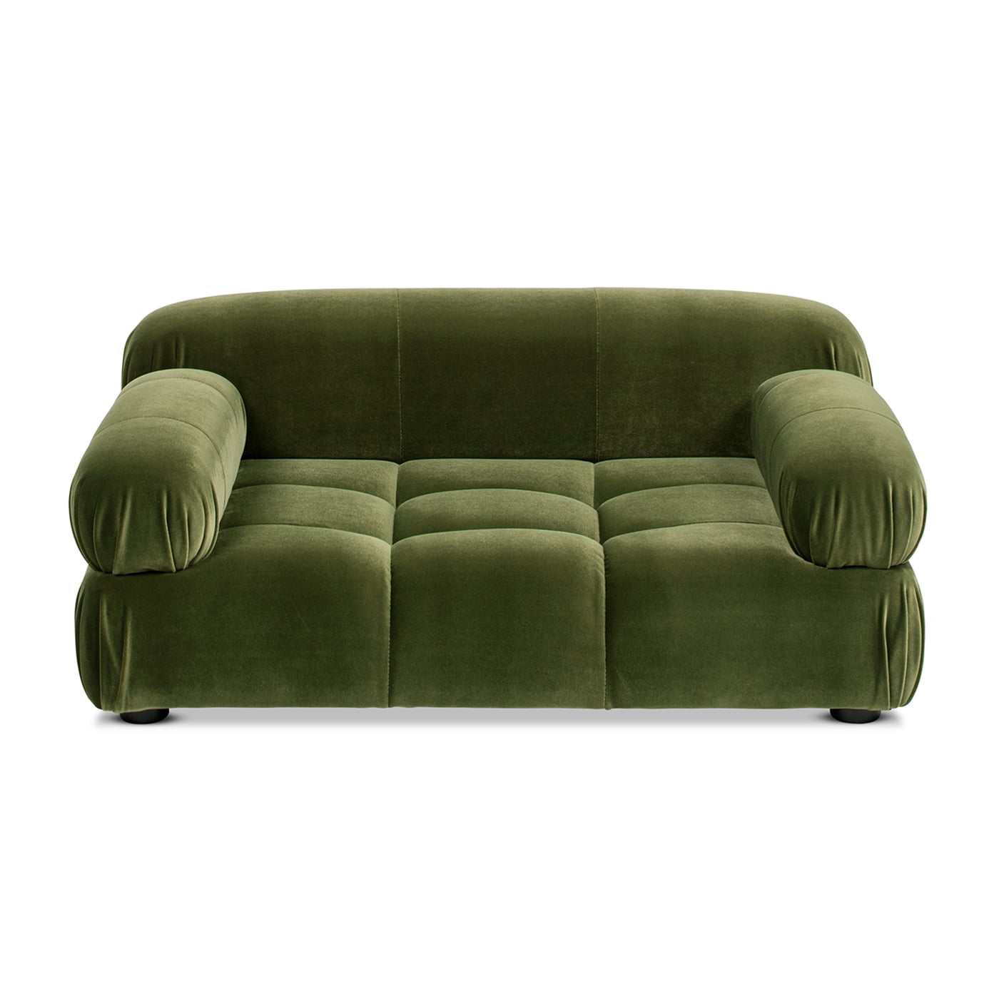 Marcel 36" Upholstered Modern Small to Medium Pet Bed, Dog or Cat, Olive Green Performance Velvet