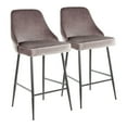 thumbnail image 1 of Marcel Contemporary Counter Stool In Black Metal And Silver Velvet - Set Of 2, 1 of 7