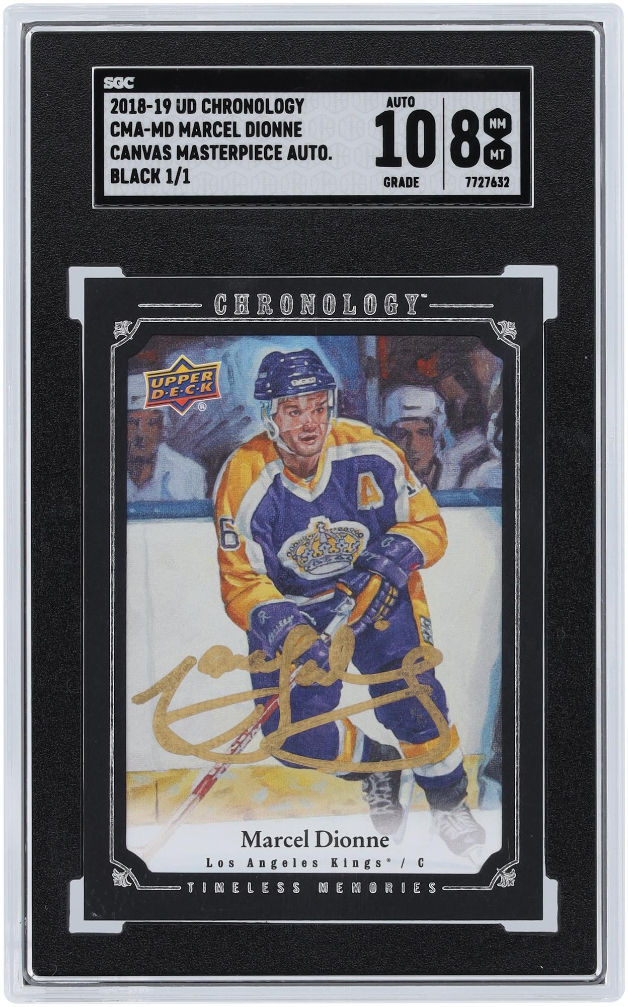 Marcel Dionne Los Angeles Kings Autographed 2018-19 Upper Deck Chronology Canvas Black #CMA-MD #1/1 SGC Authenticated 8/10 Card - Fanatics Authentic Certified