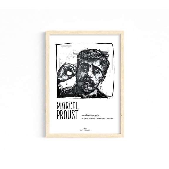 Marcel Proust Line Art Unframed Paper Print